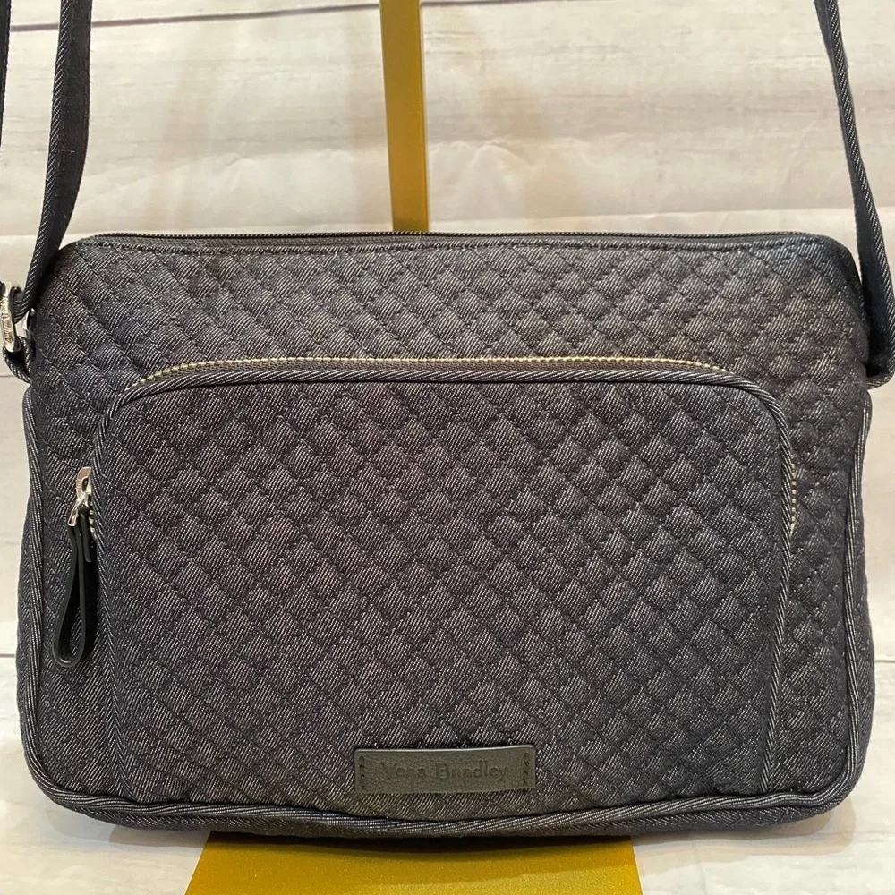 Authentic Vera Bradley Iconic RFID Denim Hipster Crossbody